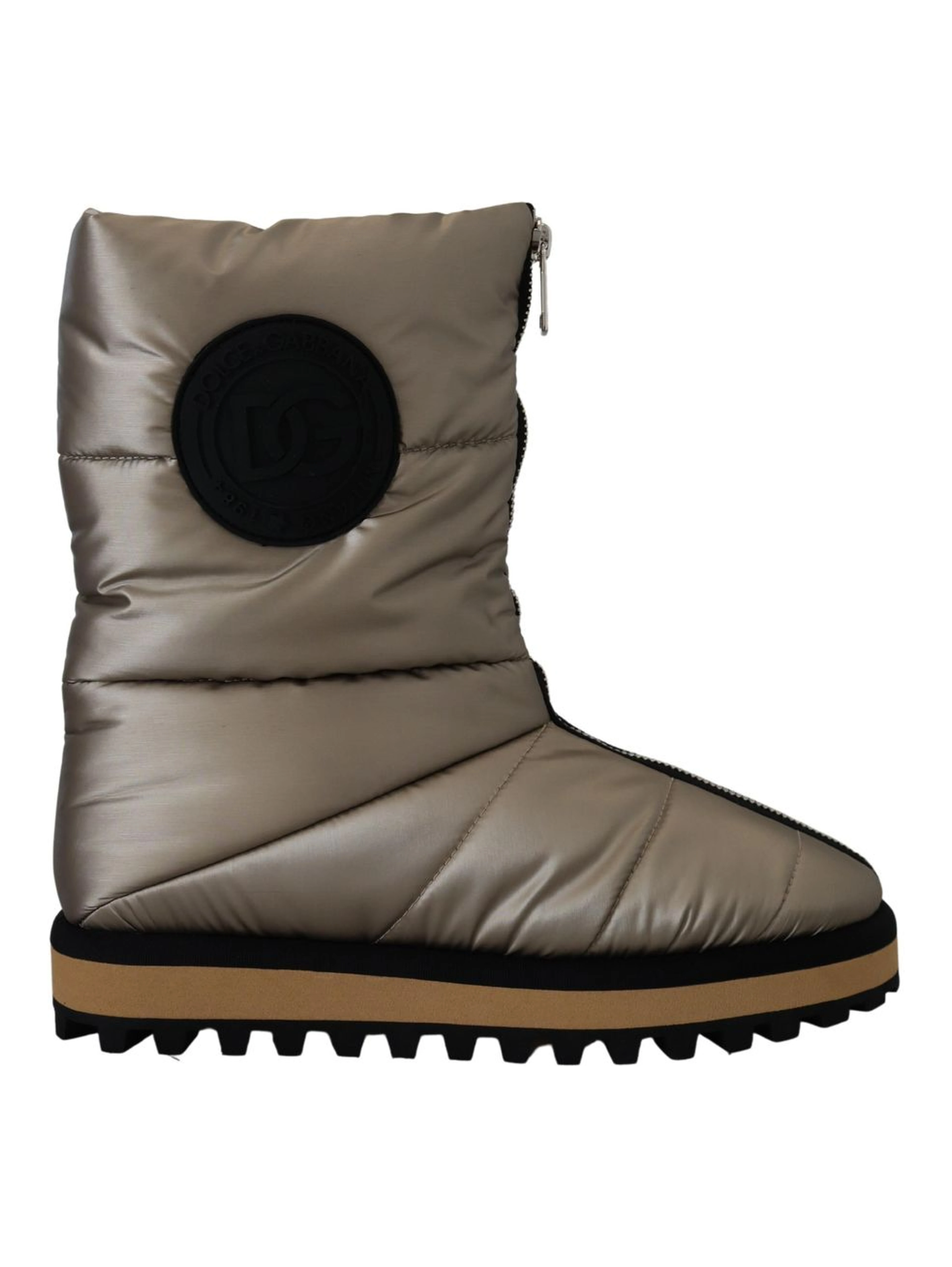 Silver Polyester Ankle Boots