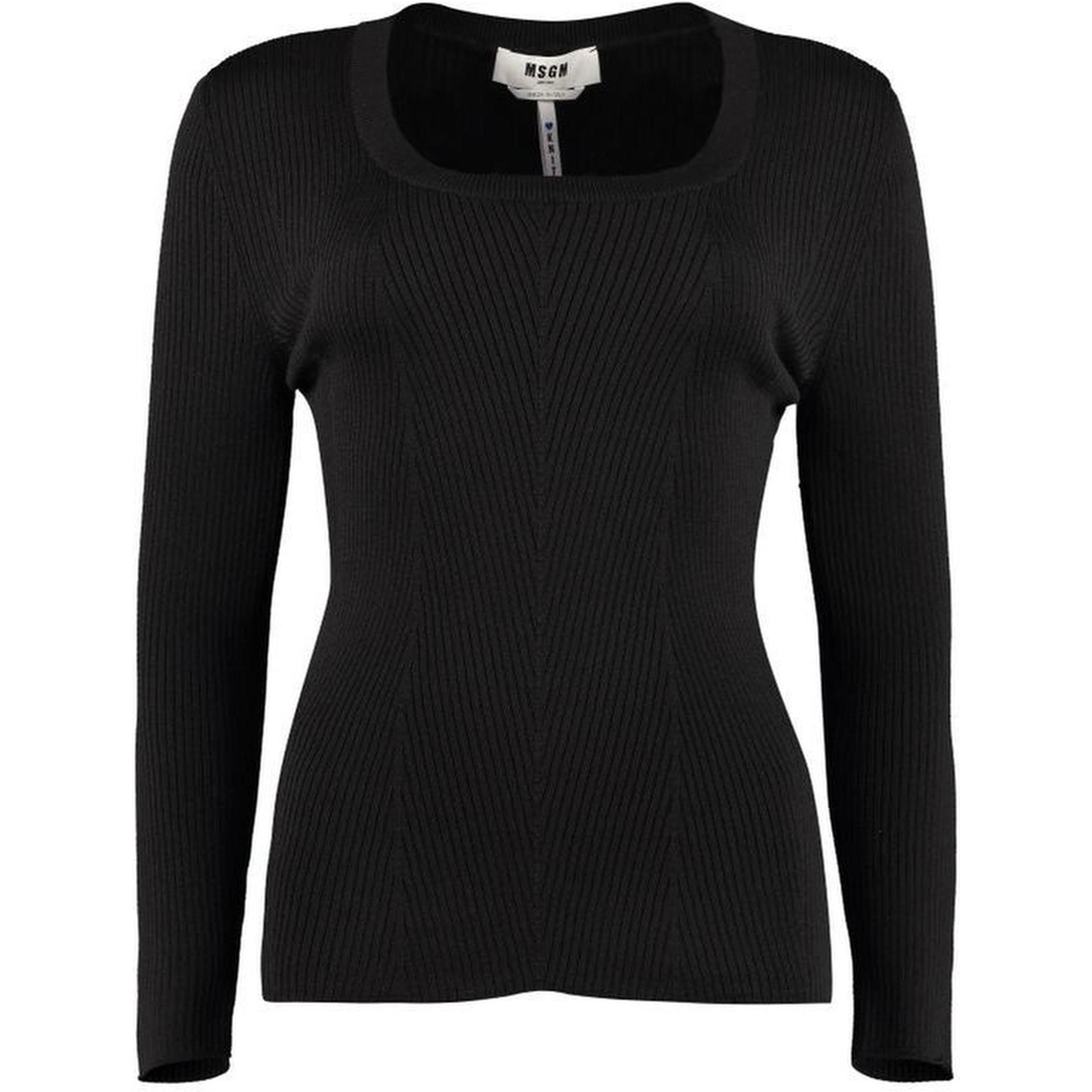 Black Cotton Wool Polyamide Sweatshirt
