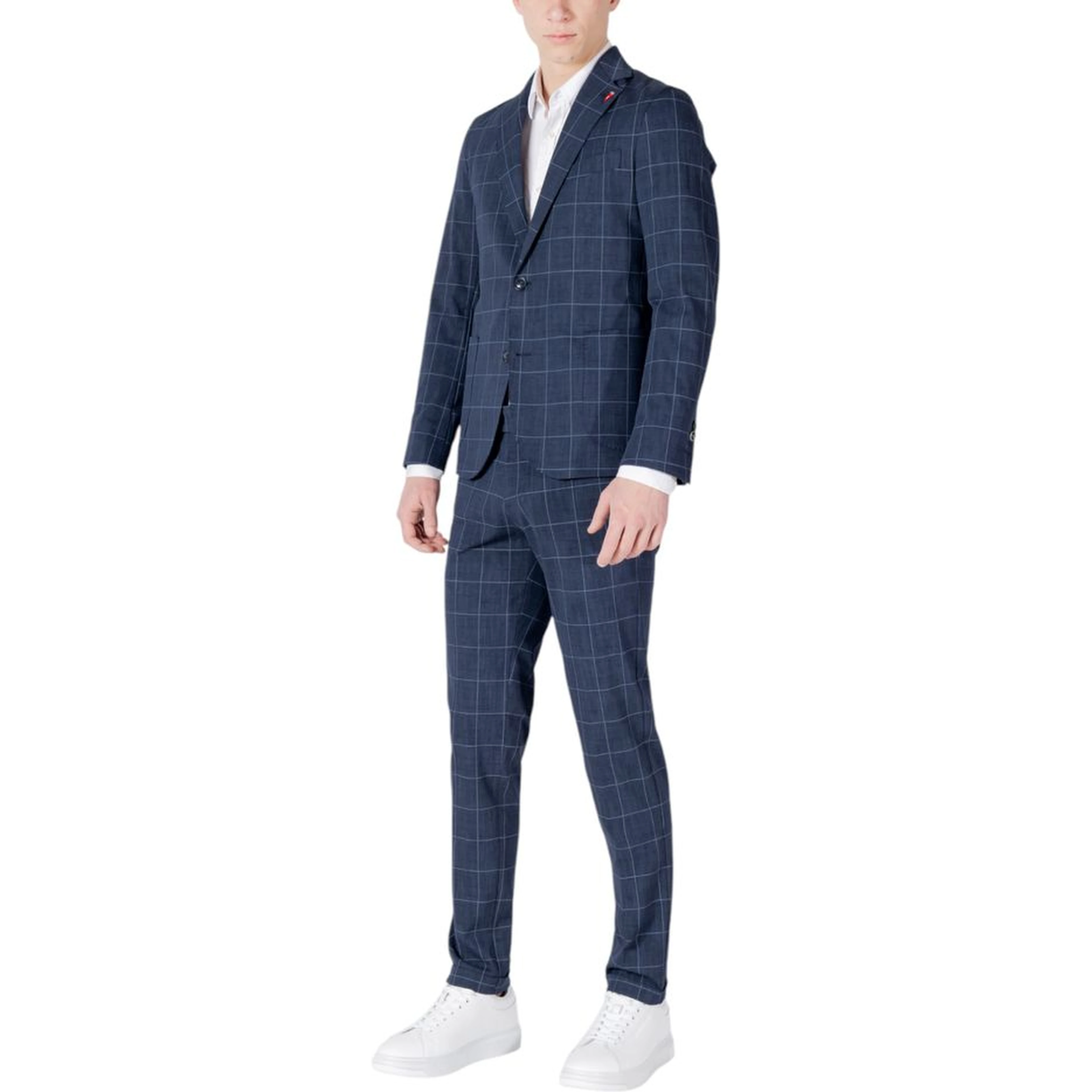 Blue Cotton Two-Piece Suit