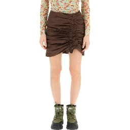 Brown Acetate Mini Skirt