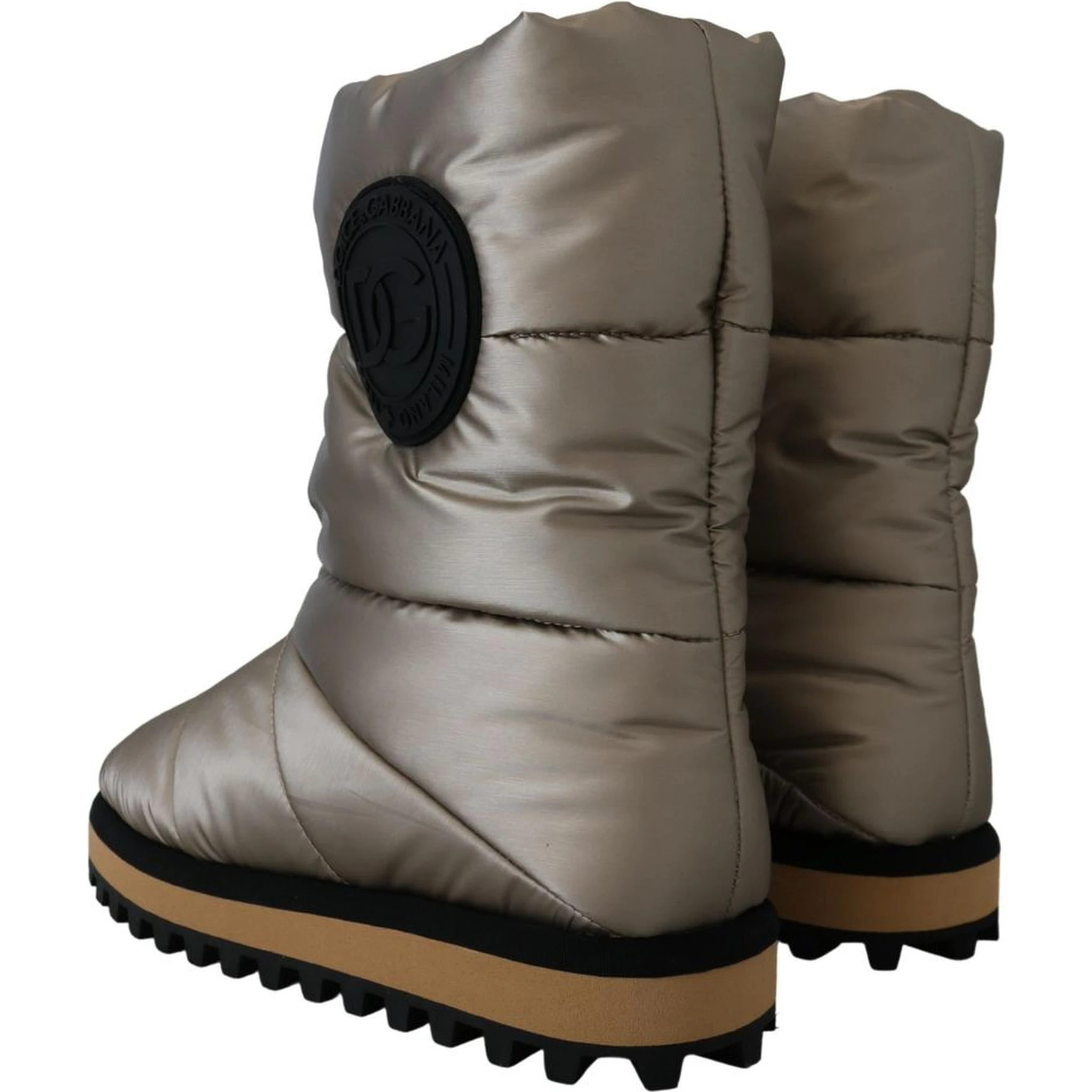 Silver Polyester Ankle Boots