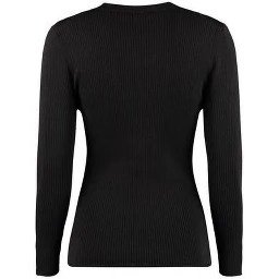 Black Cotton Wool Polyamide Sweatshirt