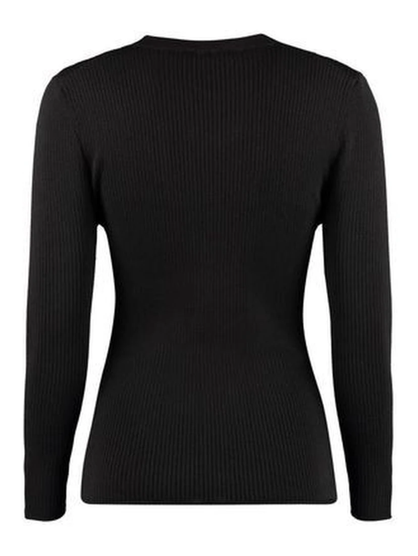 Black Cotton Wool Polyamide Sweatshirt