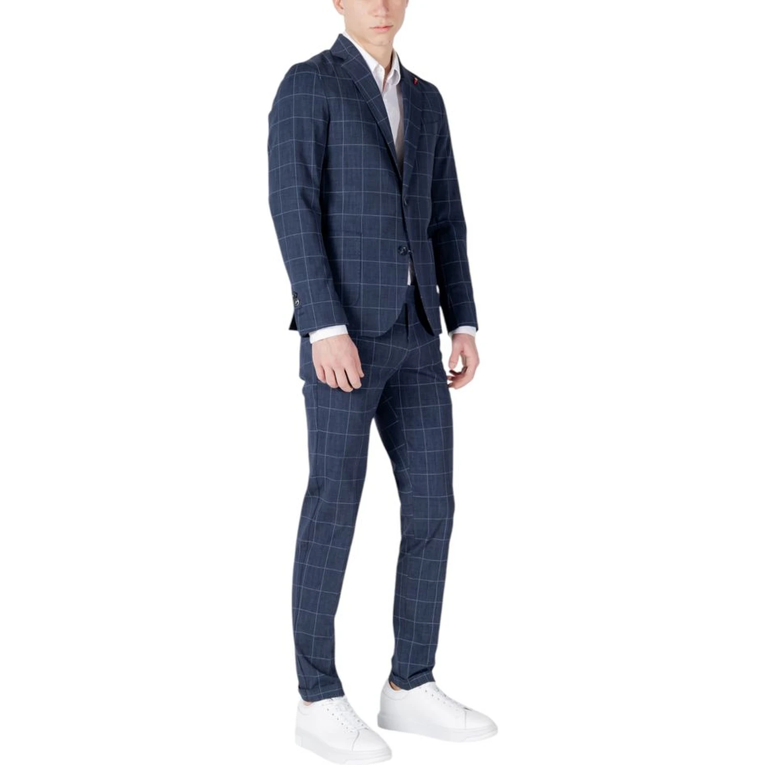 Blue Cotton Two-Piece Suit
