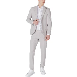 Gray Polyester Two-Piece Suit