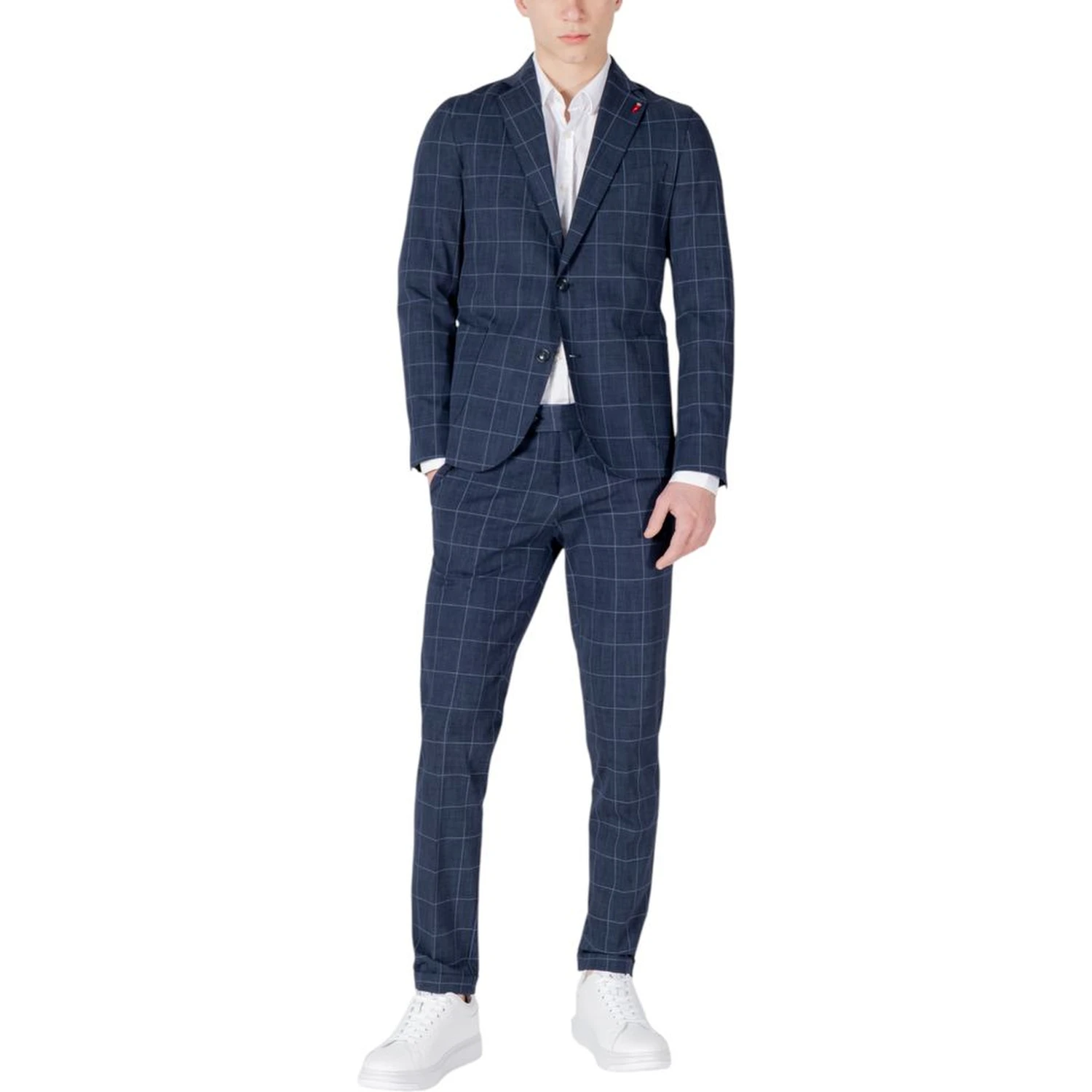 Blue Cotton Two-Piece Suit
