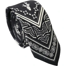 Black And White Silk Tie