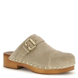 Beige Calf Leather Bos Taurus Clogs