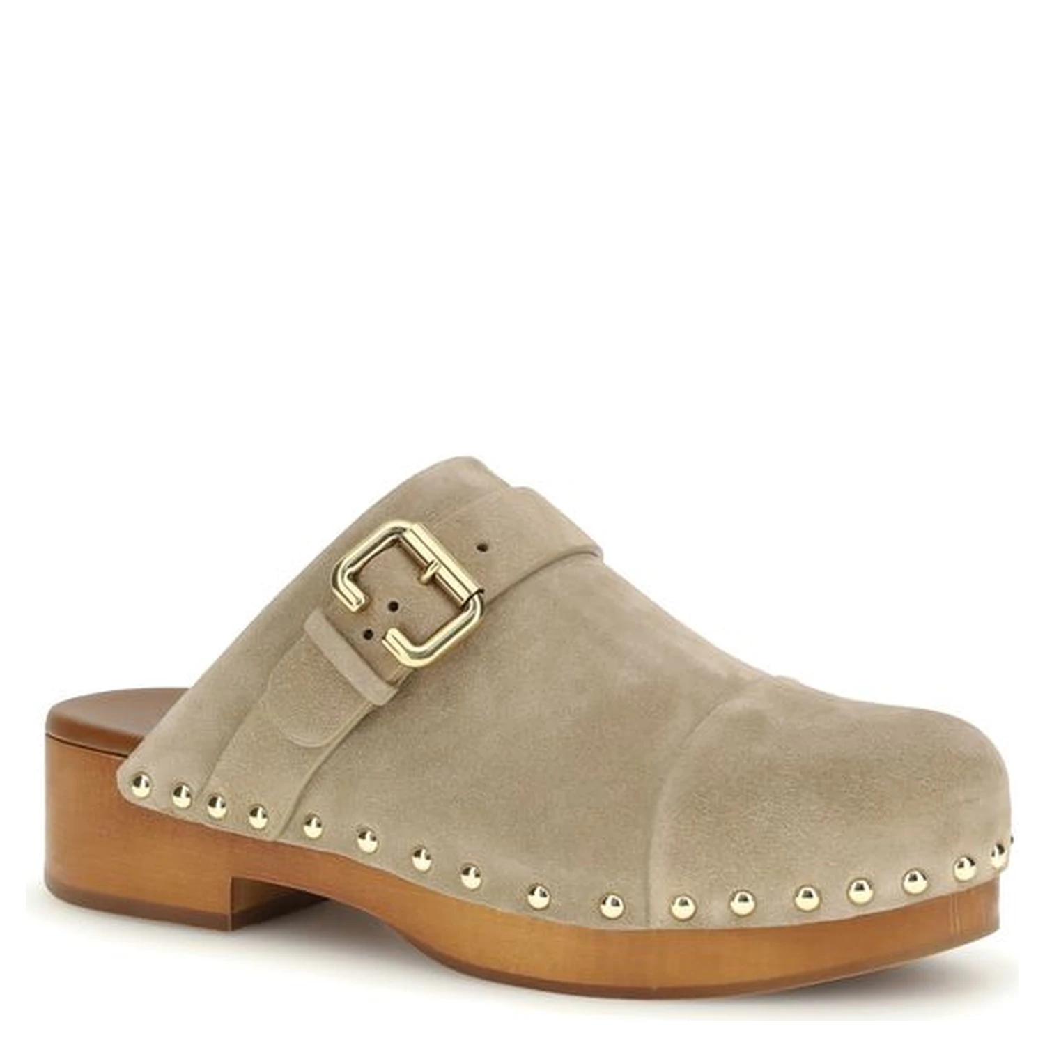 Beige Calf Leather Bos Taurus Clogs