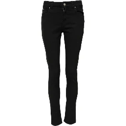 Black Cotton Skinny Jeans