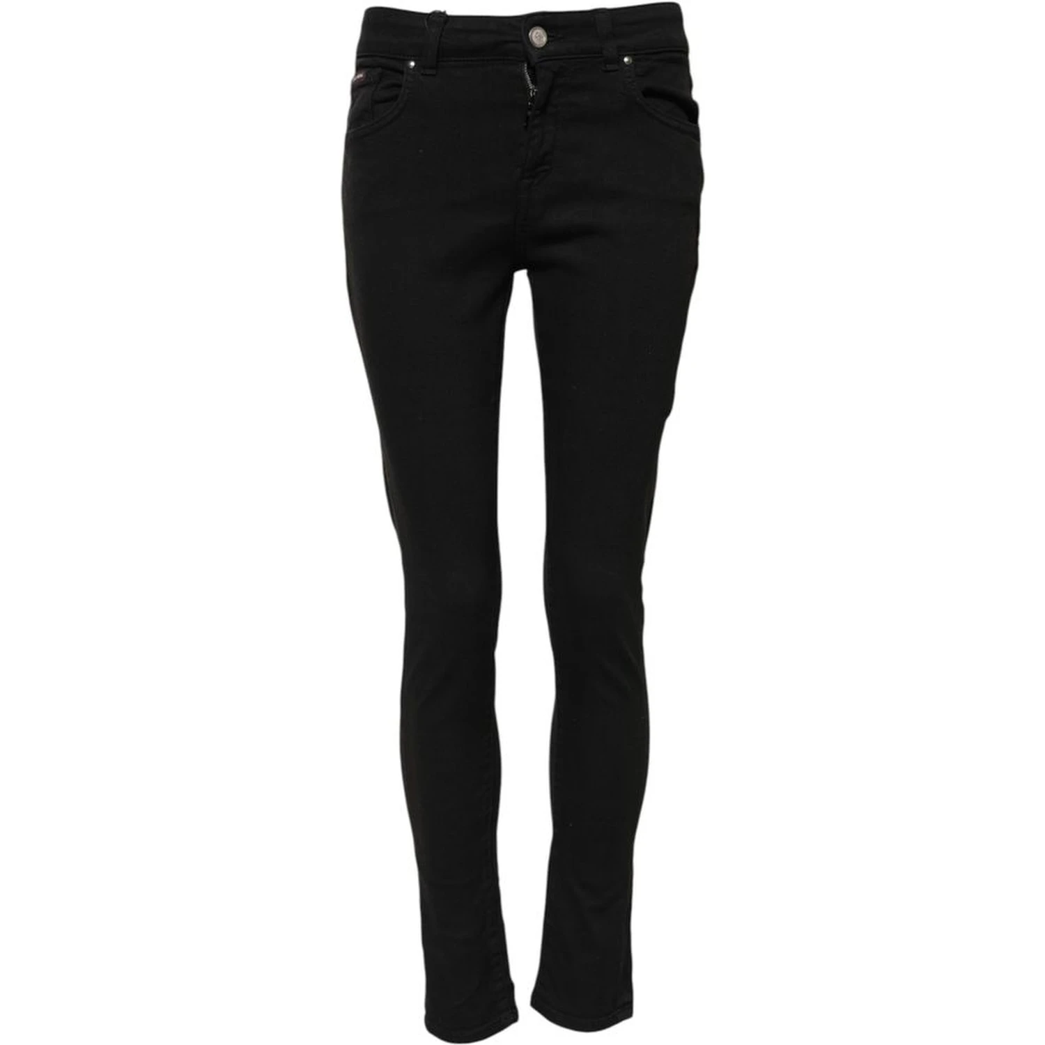 Black Cotton Skinny Jeans