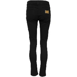 Black Cotton Skinny Jeans