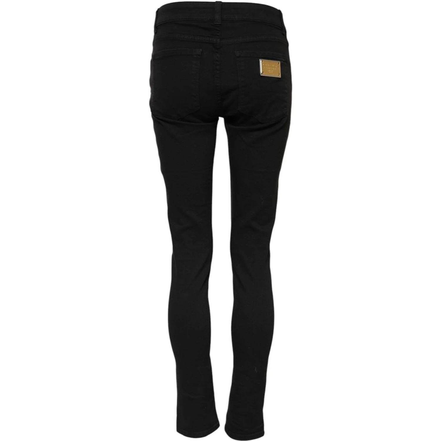 Black Cotton Skinny Jeans