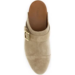 Beige Calf Leather Bos Taurus Clogs