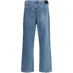 Blue Cotton Tapered Jeans