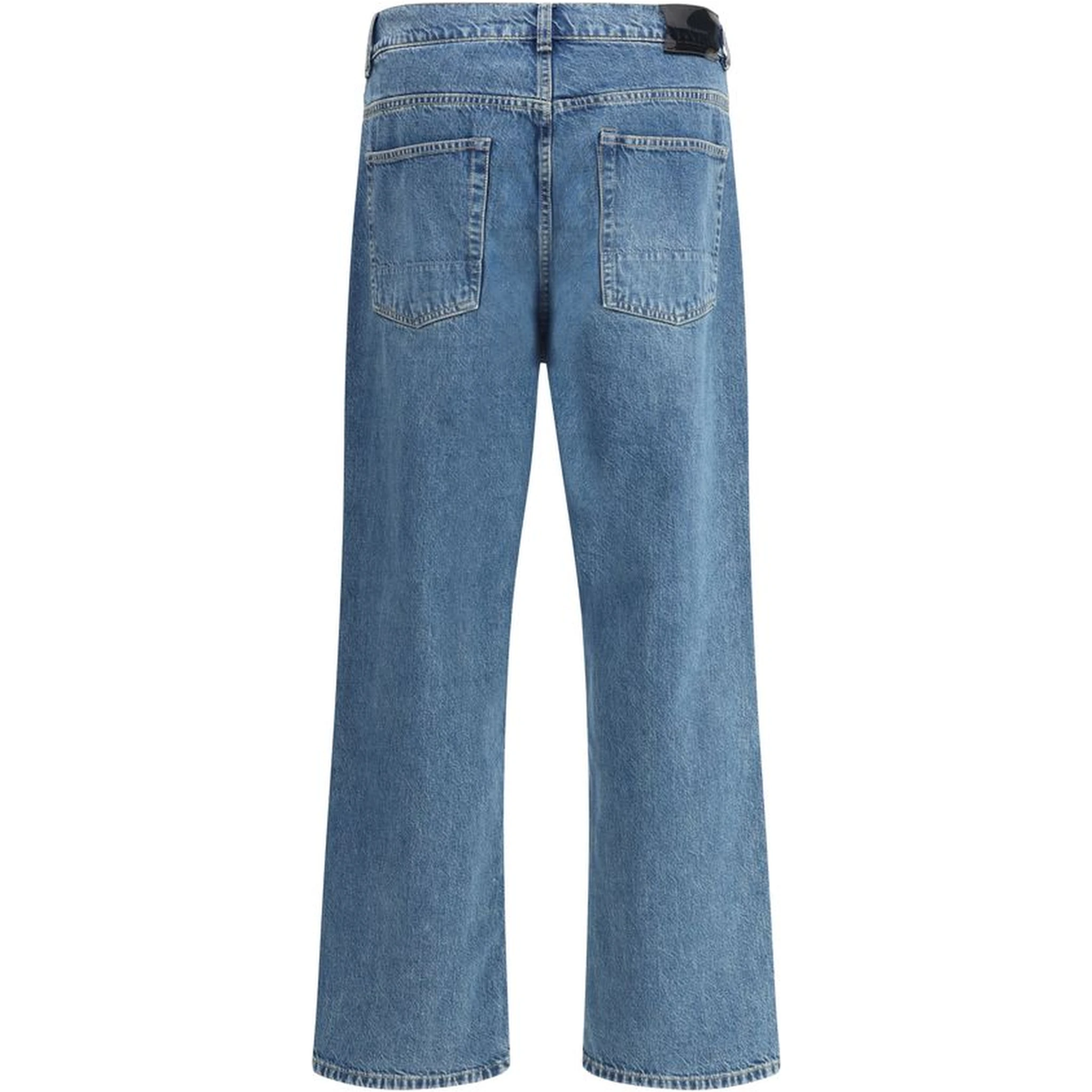 Blue Cotton Tapered Jeans