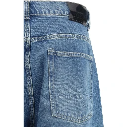 Blue Cotton Tapered Jeans