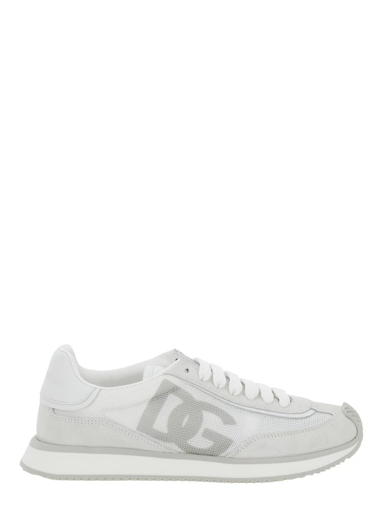 DG Cushion White Low Top Sneakers in Mixed Materials Woman