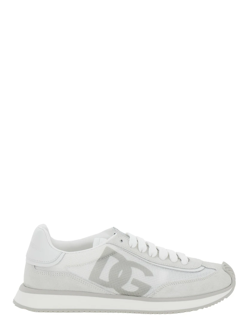 DG Cushion White Low Top Sneakers in Mixed Materials Woman