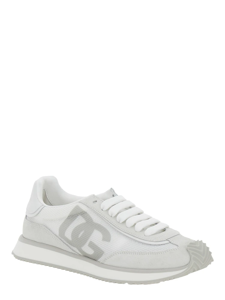 DG Cushion White Low Top Sneakers in Mixed Materials Woman alternative