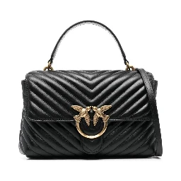 Lady Love Puff Black Handbag in Nappa Leather with Chevron Pattern Woman Pinko