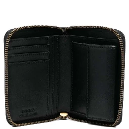 Black Zip-Around Wallet with Love Birds Detail in Leather Woman