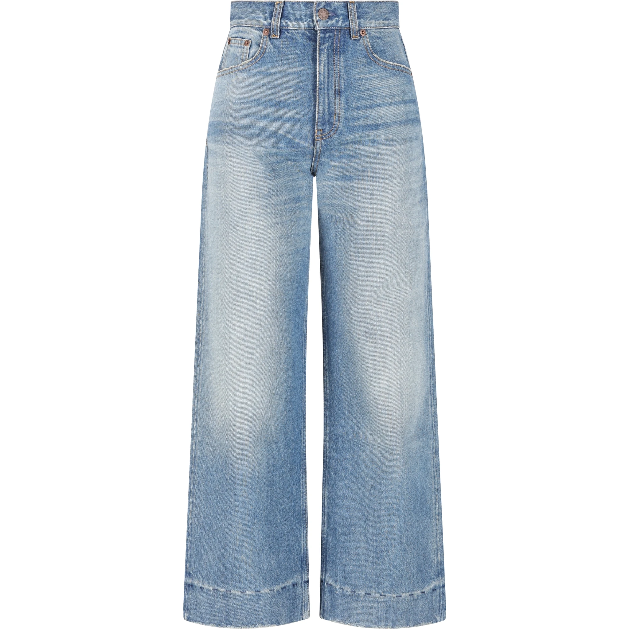 Organic cropped straight-leg jeans