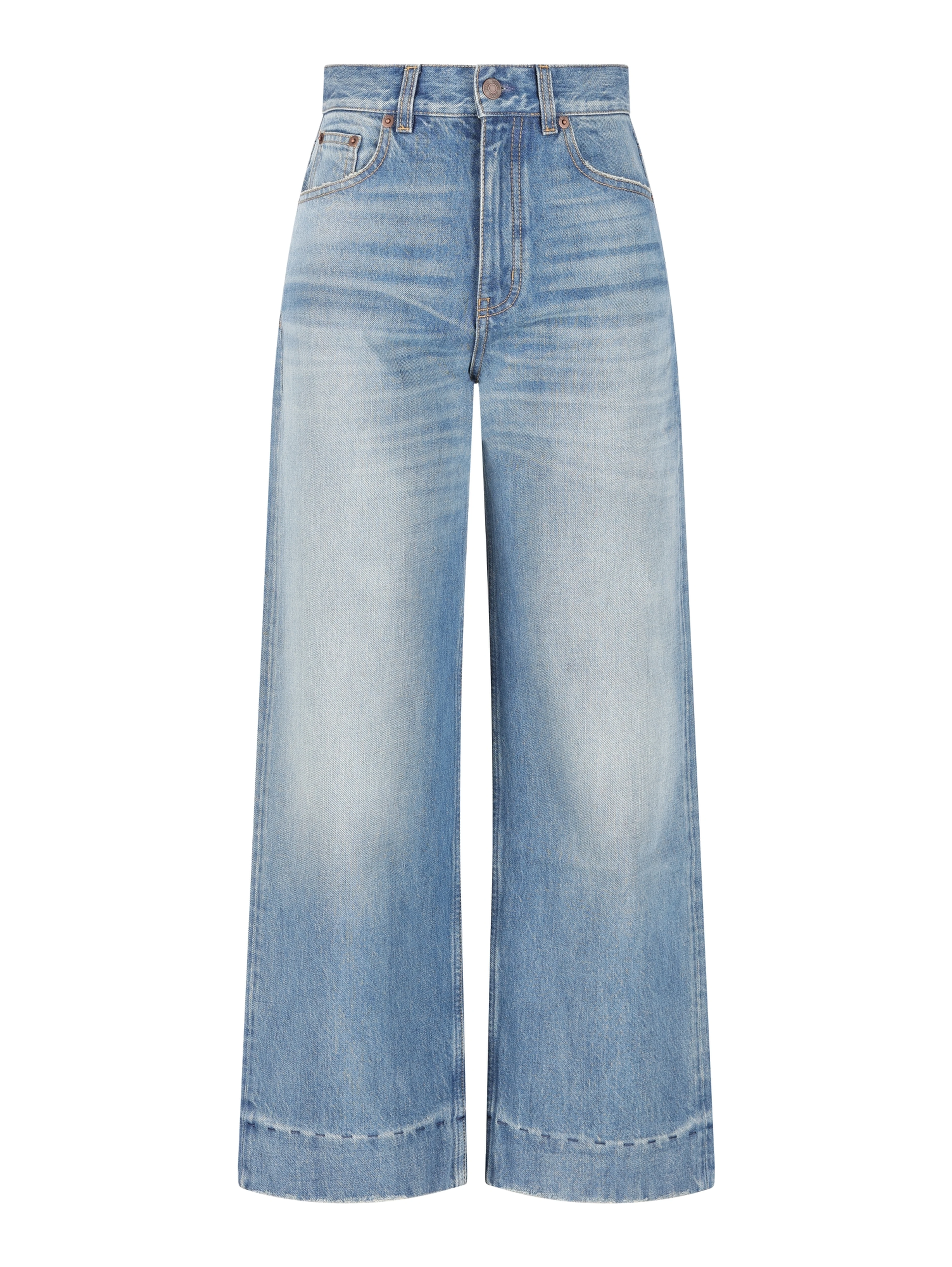 Organic cropped straight-leg jeans