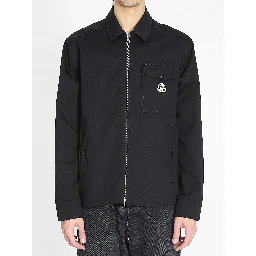 Shirt jacket in cotton blend gabardine