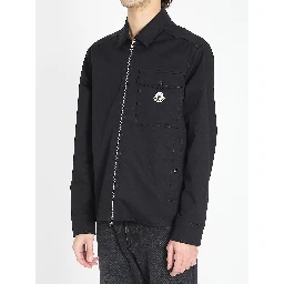 Shirt jacket in cotton blend gabardine