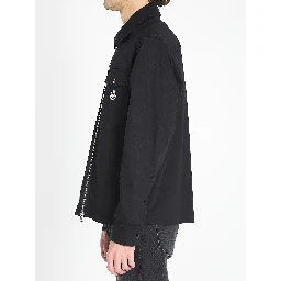 Shirt jacket in cotton blend gabardine