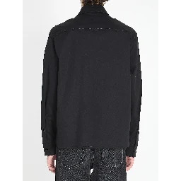 Shirt jacket in cotton blend gabardine