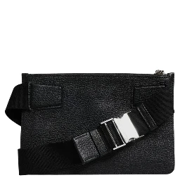 Black Leather Belt Bag