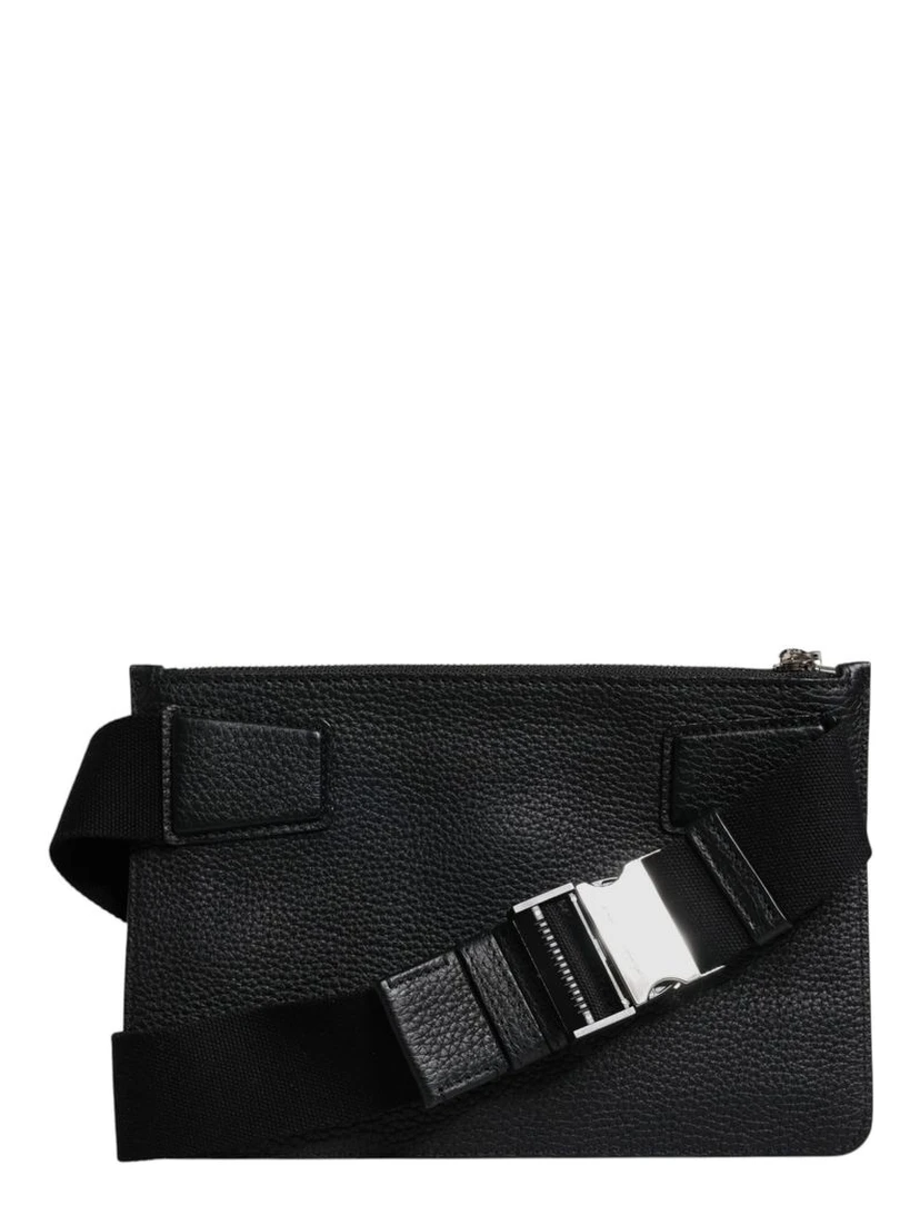 Black Leather Belt Bag