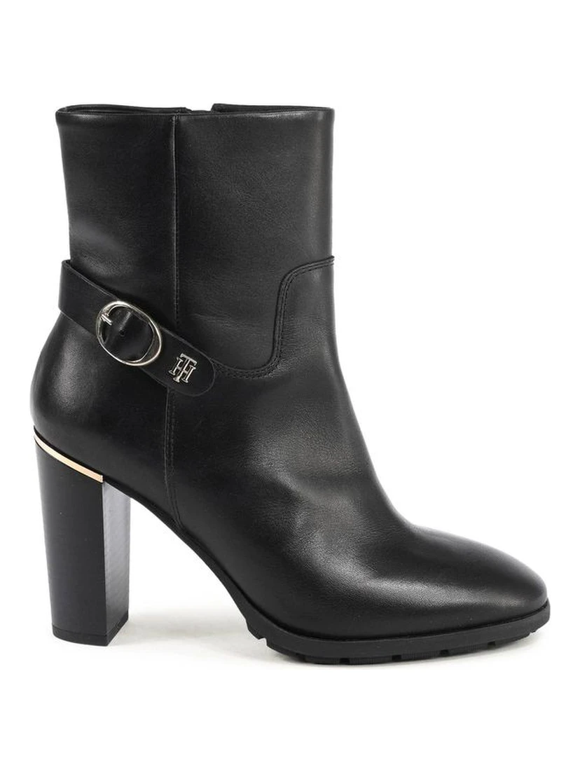 Black Leather Ankle Boots