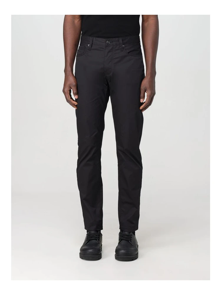Black Cotton Casual Pants