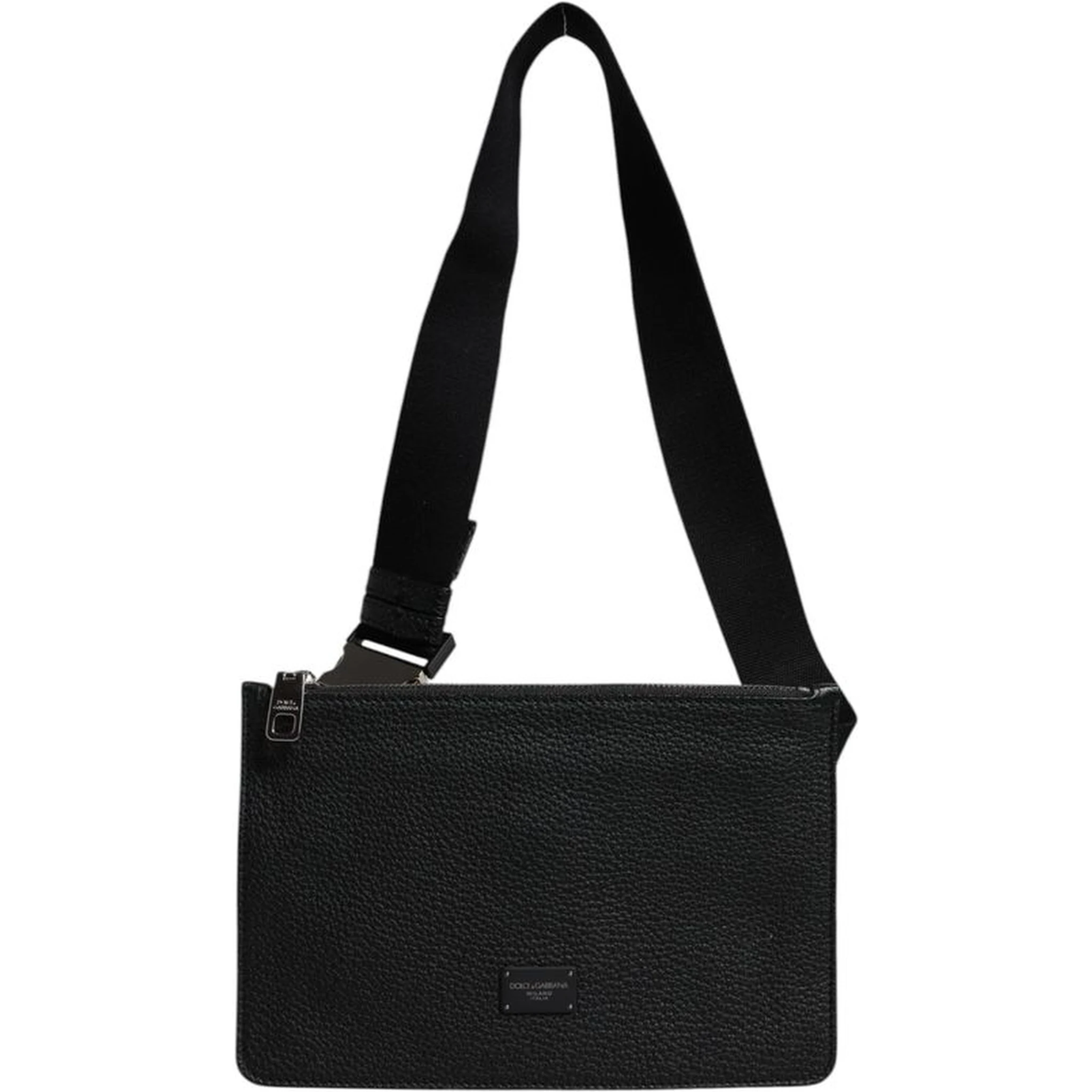 Black Leather Belt Bag