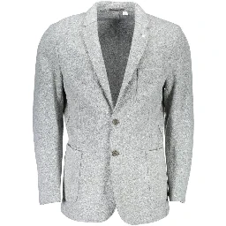 Gray Polyester And Wool Blazer