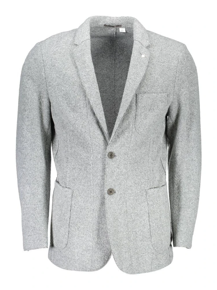 Gray Polyester And Wool Blazer