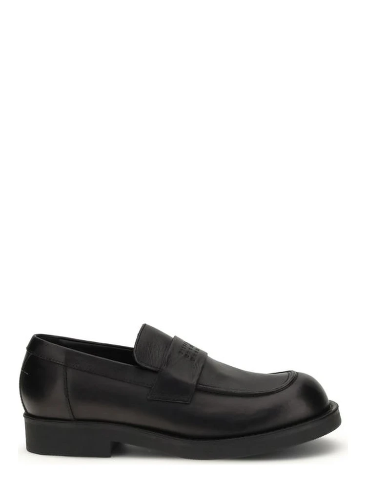 Black Calf Leather Bos Taurus Slip-On Loafers