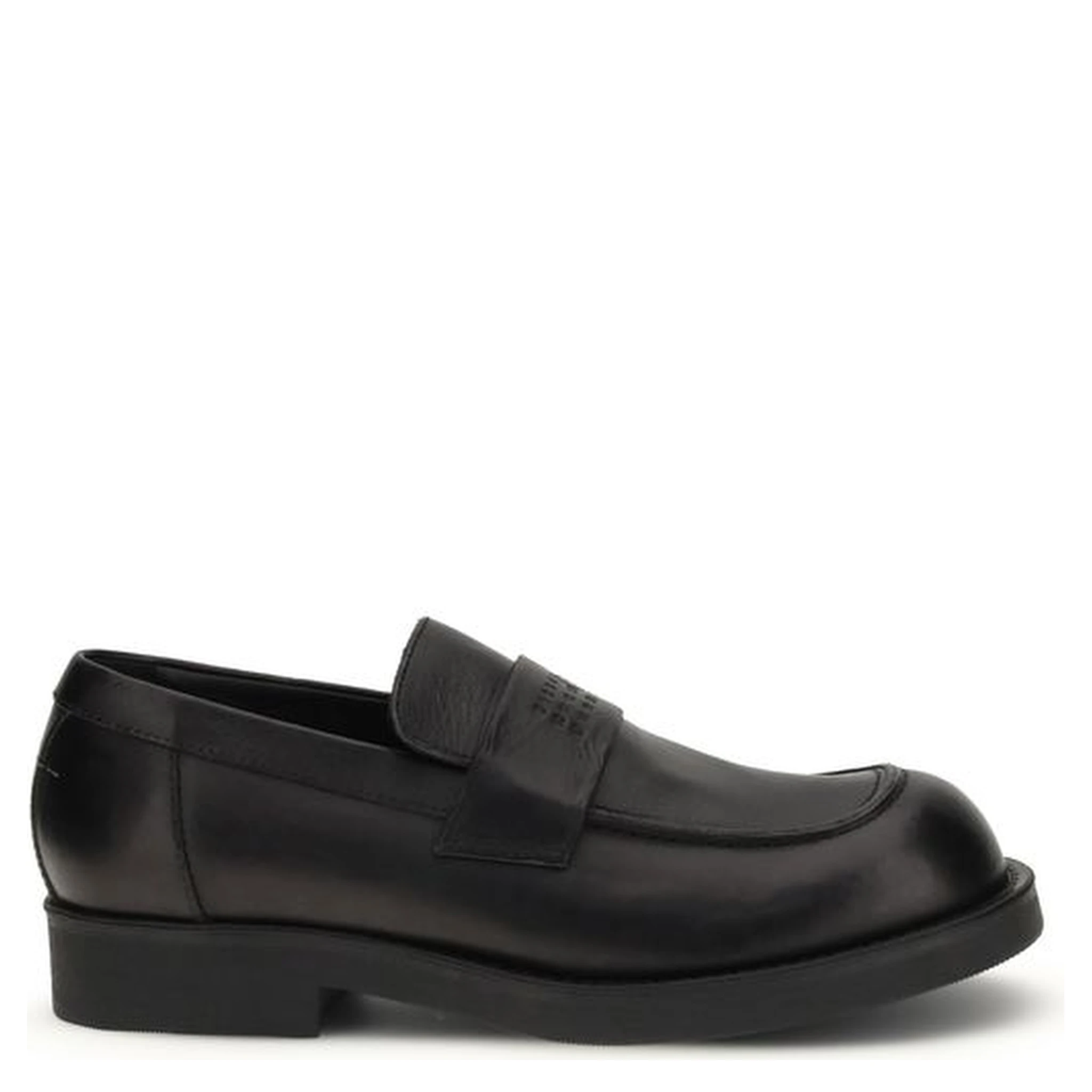 Black Calf Leather Bos Taurus Slip-On Loafers