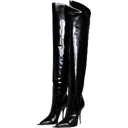 Black Leather Over The Knee