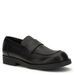 Black Calf Leather Bos Taurus Slip-On Loafers
