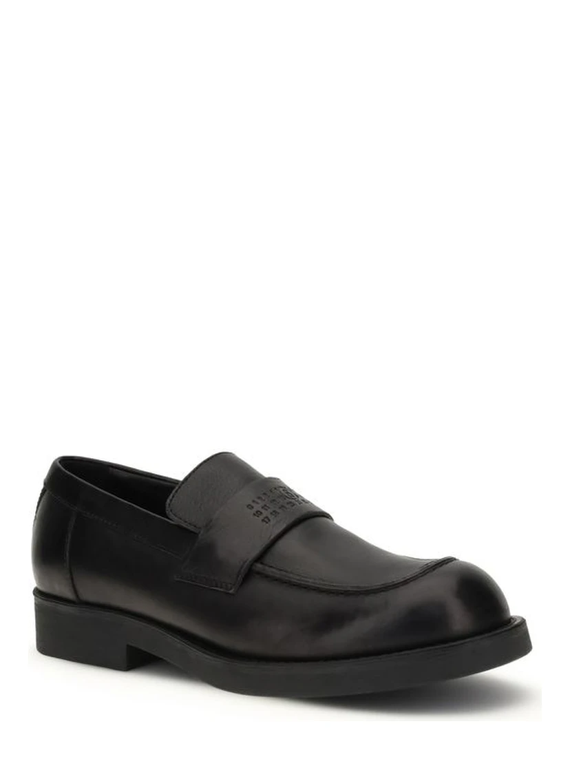 Black Calf Leather Bos Taurus Slip-On Loafers