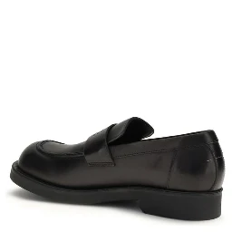 Black Calf Leather Bos Taurus Slip-On Loafers