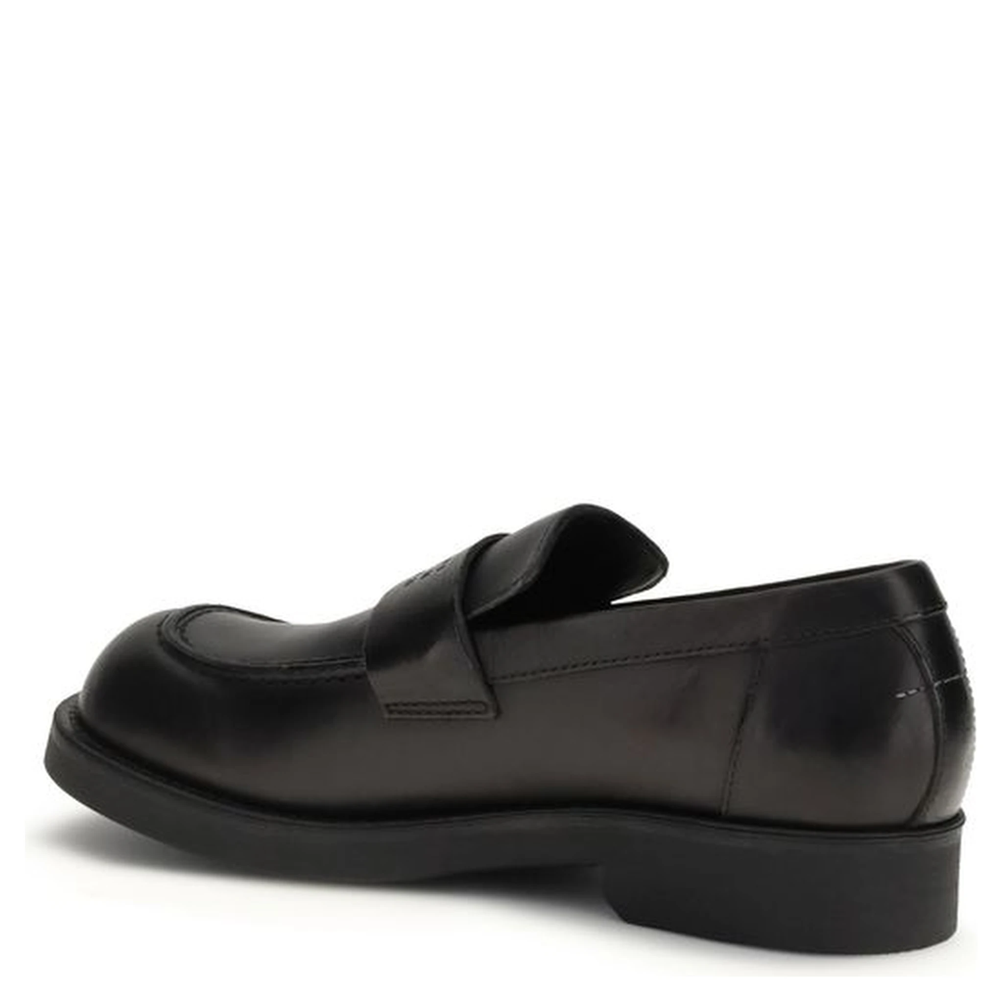 Black Calf Leather Bos Taurus Slip-On Loafers