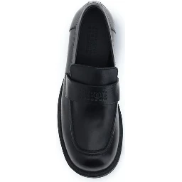 Black Calf Leather Bos Taurus Slip-On Loafers