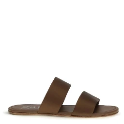 Brown Silk Flat Sandals