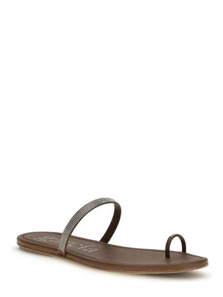 Brown Silk Flat Sandals alternative