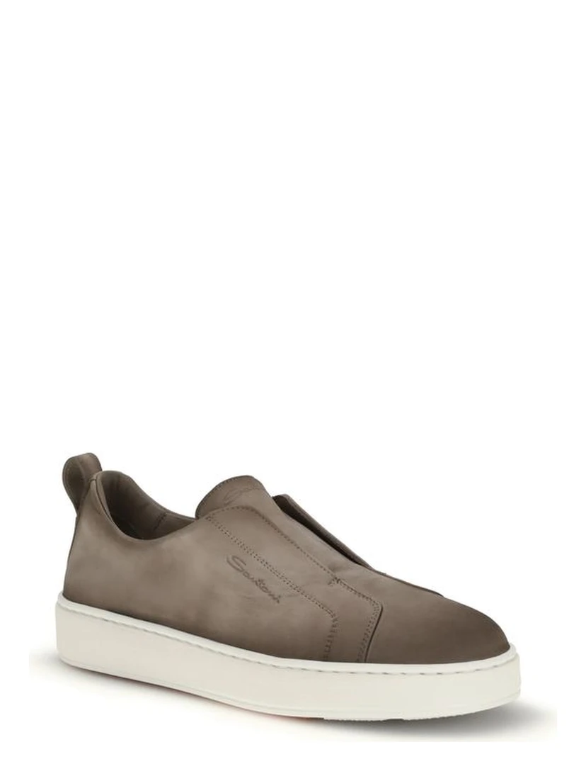 Beige Rubber Low Top Sneakers